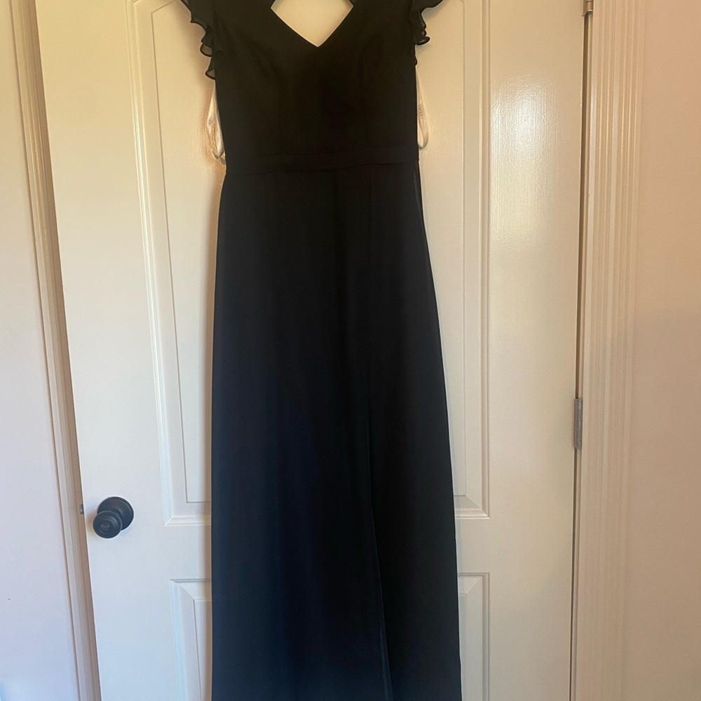 JJs House Black Maxi Dress with Ruffle Sleeves